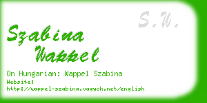 szabina wappel business card